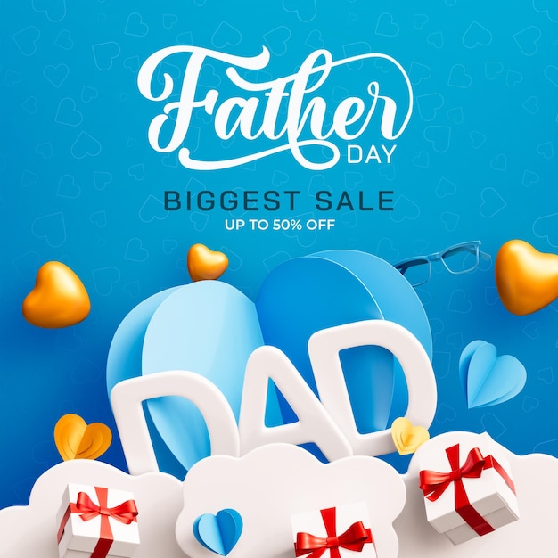 Happy father's day biggest sale social media post template