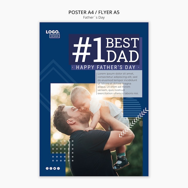 Free PSD happy father's day flyer concept