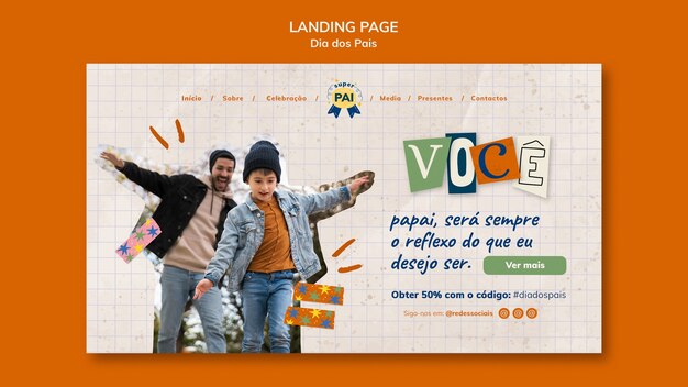 Happy father's day landing page template