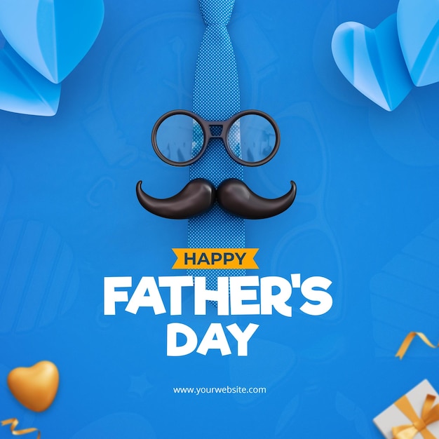 Free PSD happy father's day social media post template