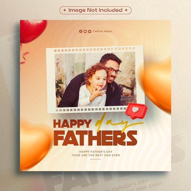 Free PSD happy fathers day social media instagram post template