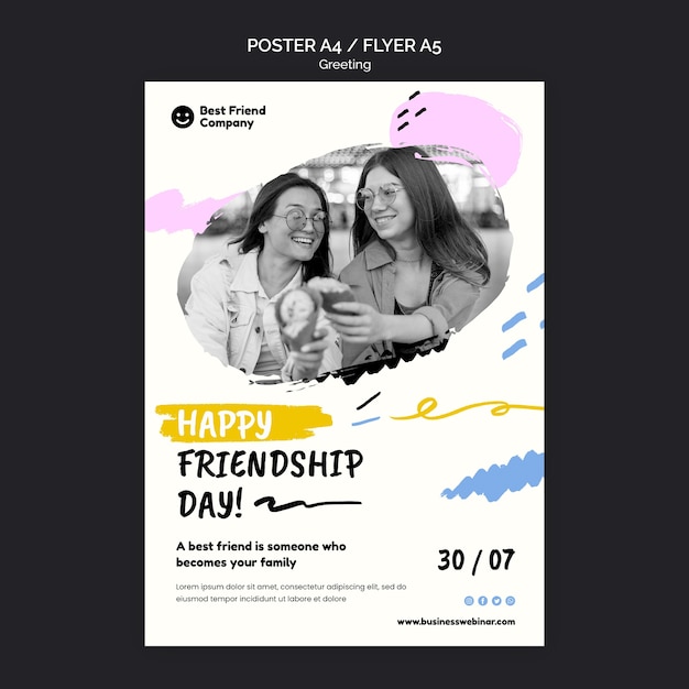 Happy friendship day flyer