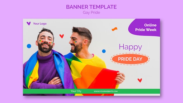 Happy gay pride banner template