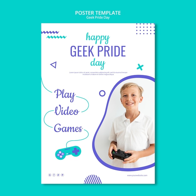 Happy geek pride day poster template