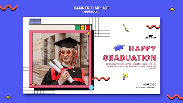 Happy graduation banner template