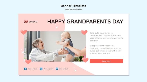 Happy grandparents day banner concept