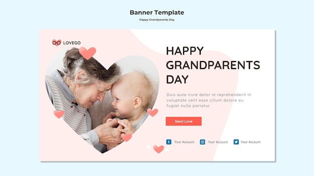 Happy grandparents day banner style