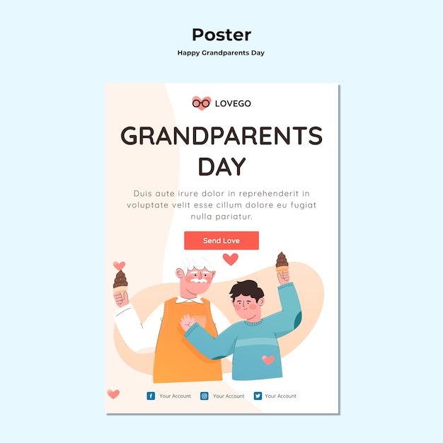 Happy grandparents day poster style