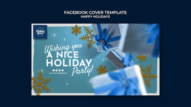 Free PSD happy holidays celebration facebook cover