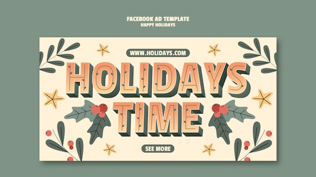 Free PSD happy holidays template design