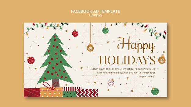 Free PSD happy holidays template design