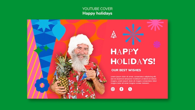 Free PSD happy holidays  youtube cover