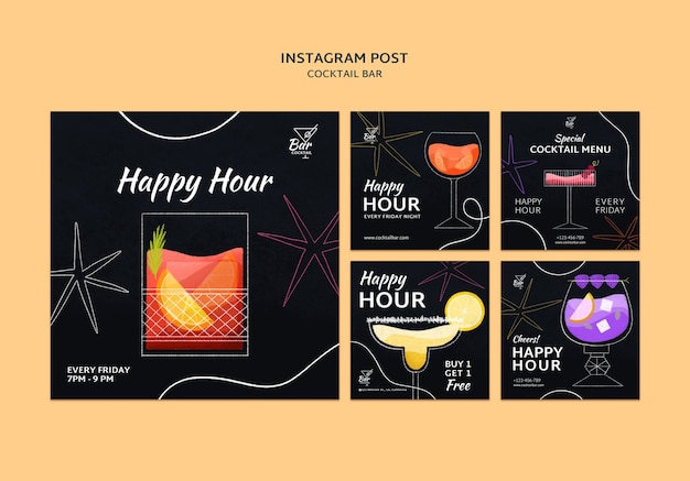 Happy hour celebration instagram posts