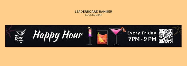 Free PSD happy hour celebration leaderboard template