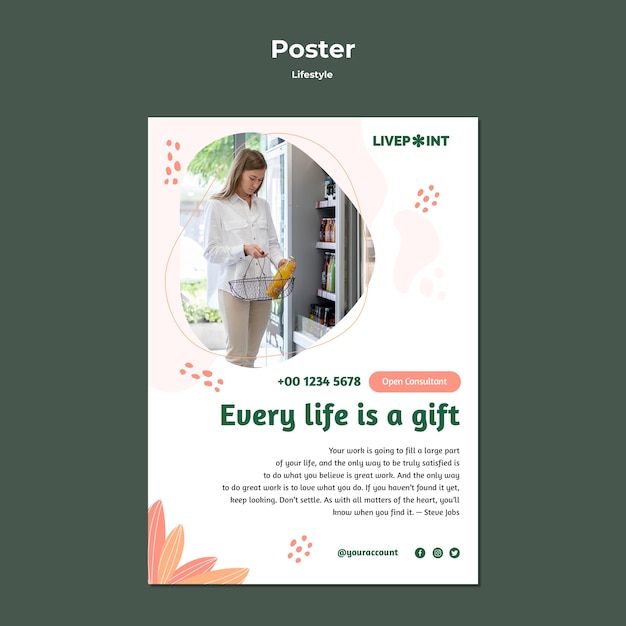 Happy lifestyle poster design template