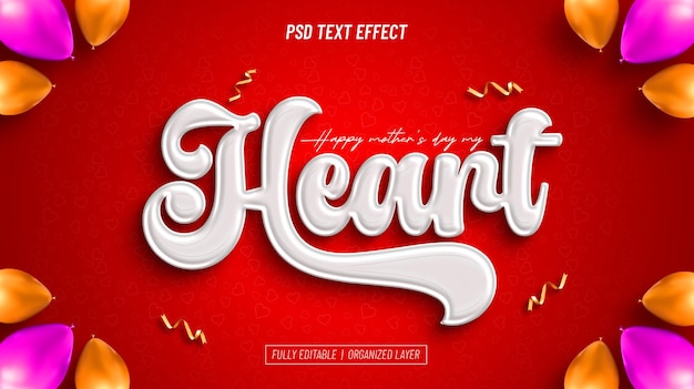 Free PSD happy mother's day editable text effect