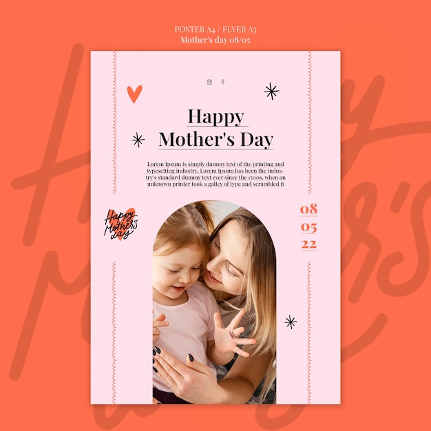 Happy mother's day poster template