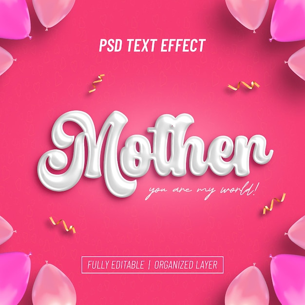 Free PSD happy mothers day social media post design template with editable text effect