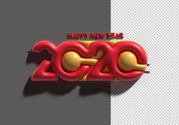 Happy New Year 2022 3D Render Transparent Psd File