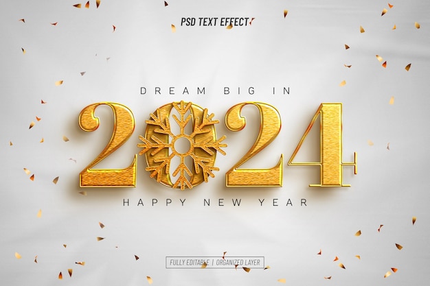 Happy new year 2024 text effect