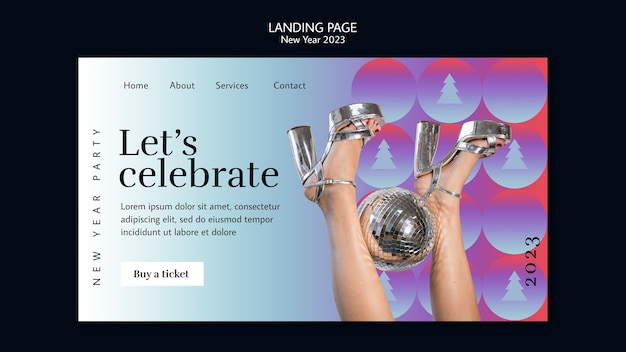 Free PSD happy new year landing page