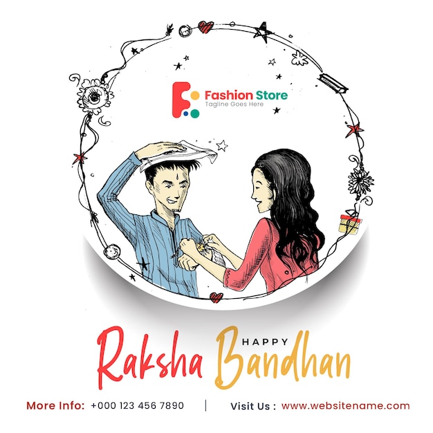 Happy Raksha bandhan celebration social media post flyer banner poster.