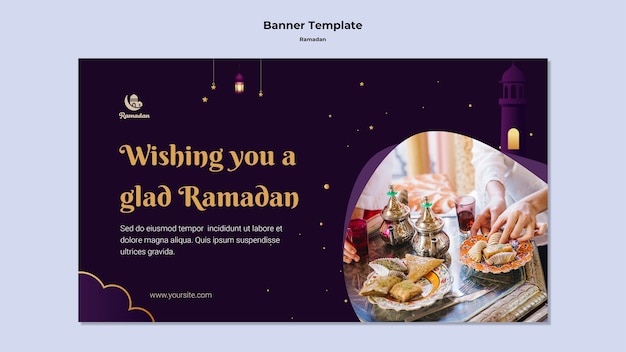 Free PSD happy ramadan banner template