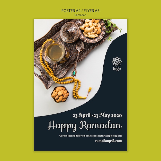 Free PSD happy ramadan flyer concept template