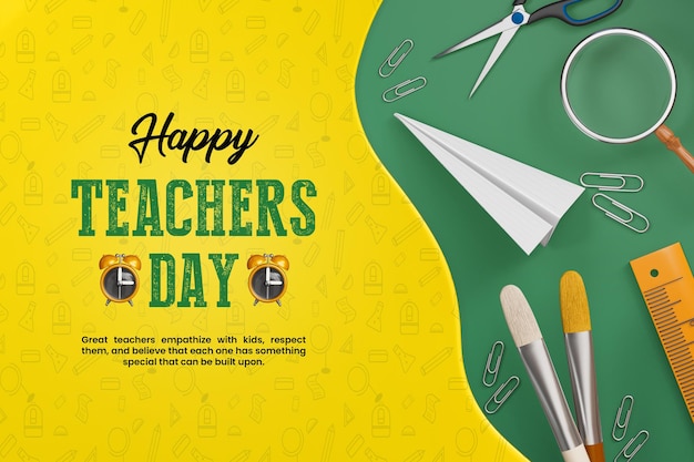 Happy teachers day social media banner template