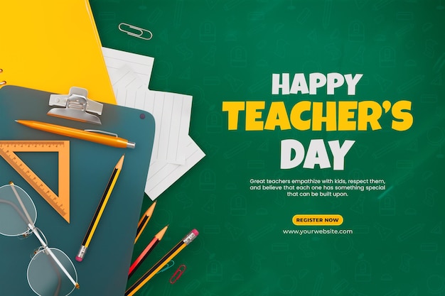 Happy teachers day social media banner template