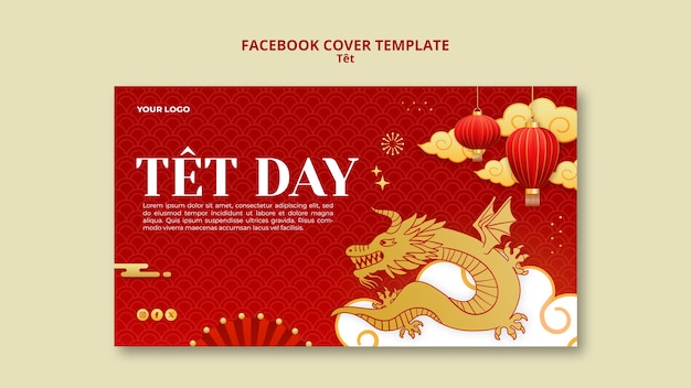 Free PSD happy têt celebration facebook cover