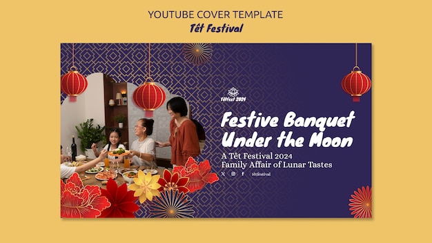 Free PSD happy têt celebration youtube cover