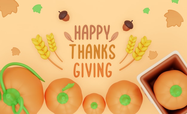 Free PSD happy thanksgiving background with icons design