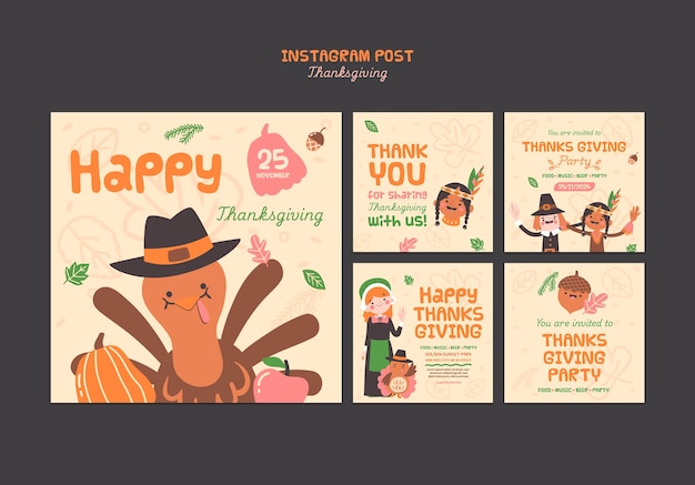 Free PSD happy thanksgiving celebration template