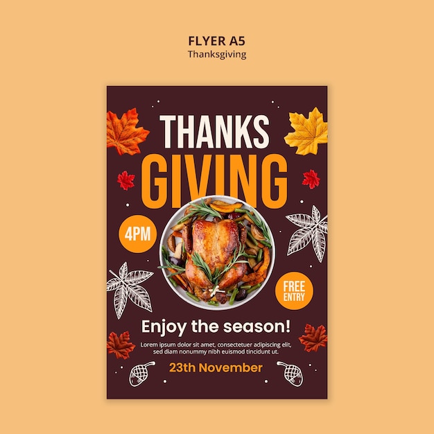 Free PSD happy thanksgiving celebration template