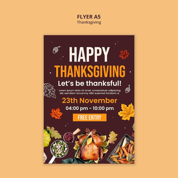 Free PSD happy thanksgiving celebration template