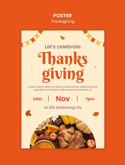 Free PSD happy thanksgiving day celebration template