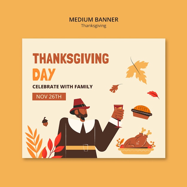 Free PSD happy thanksgiving day celebration template