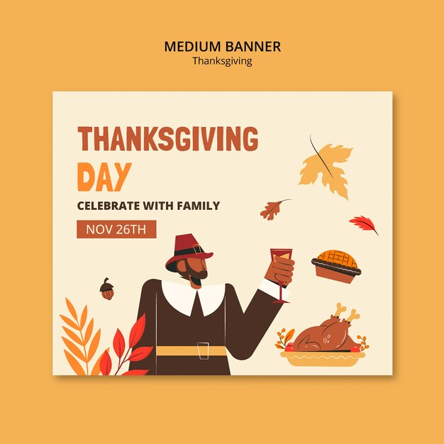 Free PSD happy thanksgiving day celebration template