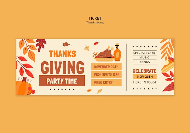 Free PSD happy thanksgiving day celebration template