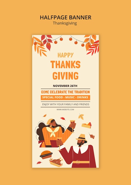 Happy thanksgiving day celebration template