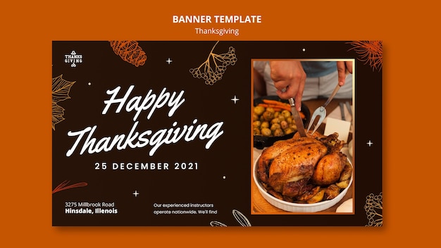 Happy Thanksgiving horizontal banner template