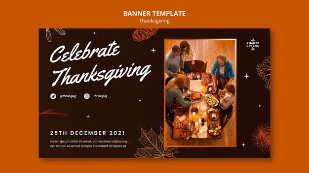 Happy Thanksgiving horizontal banner template