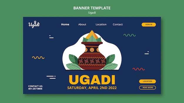 Free PSD happy ugadi celebration banner template