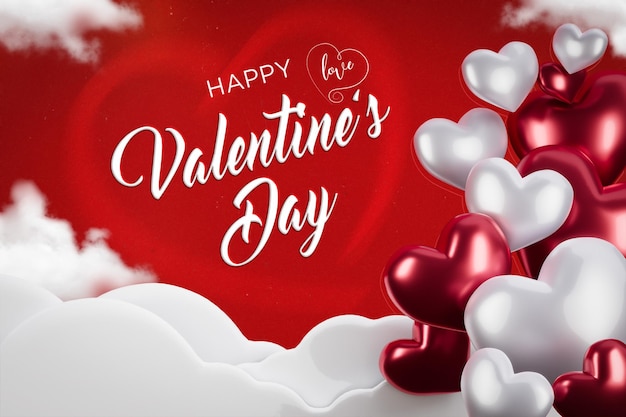 Happy Valentine's day social media banner design template