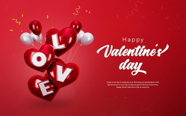 Happy Valentine's day social media banner design template