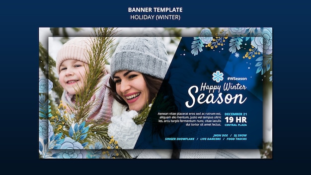 Free PSD happy winter season banner template