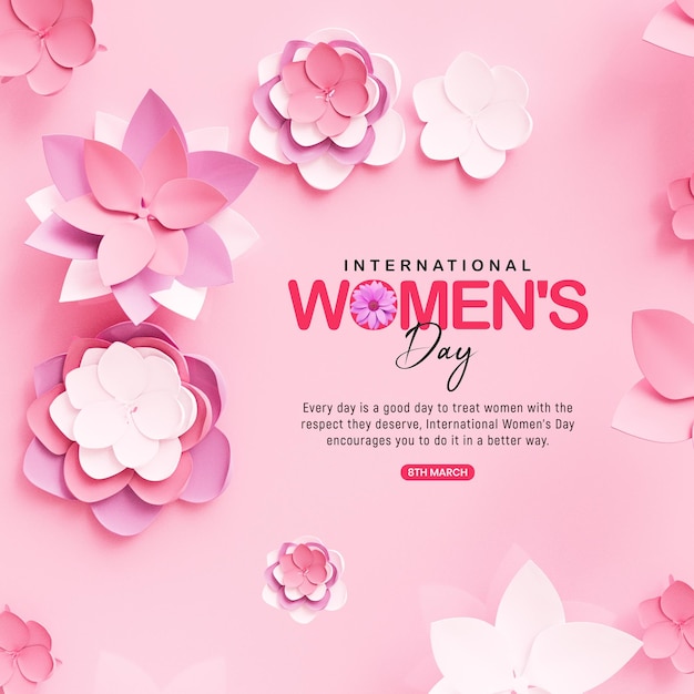 Happy women's day social media banner design template