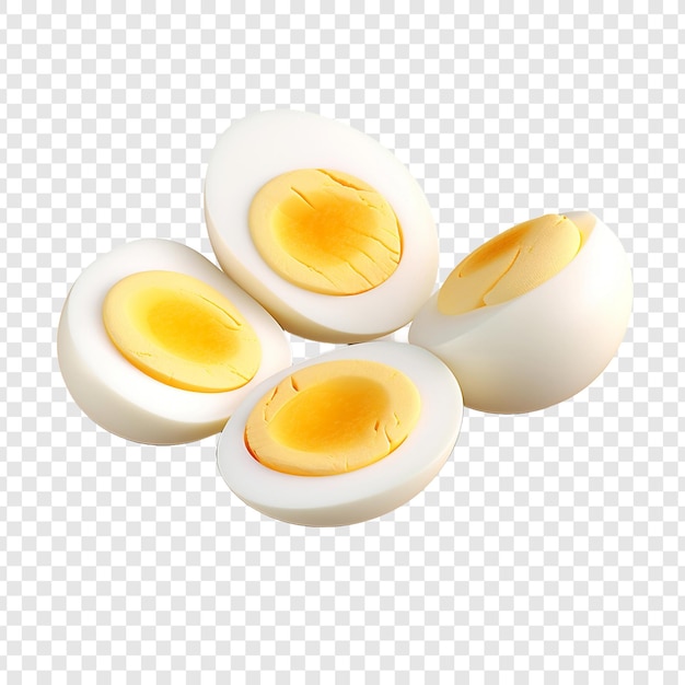 Free PSD hardboiled eggs isolated on transparent background