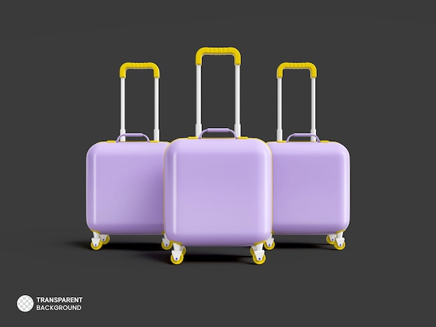 Hardside Travel Luggage Suitcase isolated icon 3d render illustration